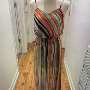 Striped Sleeveless Maxi Dress - Multicolor